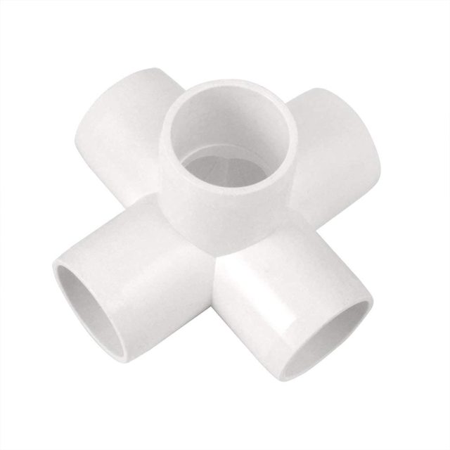 5 Way 1 Inch Tee PVC Fitting Build Heavy Duty Greenhouse Frame Furniture Connectors (Pack of 4)