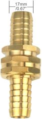 3Sets Solid Brass Thicken 5/8" Garden Hose Mender End Repair Male Female Connector with Stainless Clamp