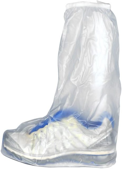 White Rain Snow Zippered PVC Reusable Women Men High Boots Foldable Shoes Cover