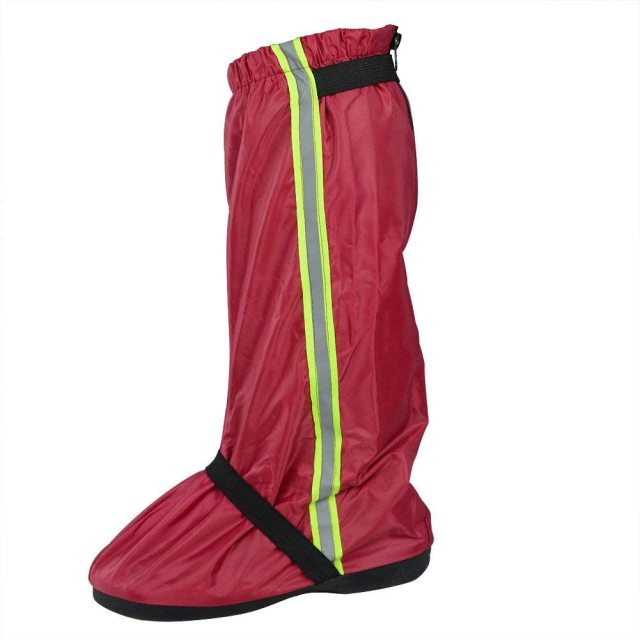 Red Oxford Cloth Thicken Rain Snow High Boots Waterproof Guard Slip-resistant Women Men Shoes Cover