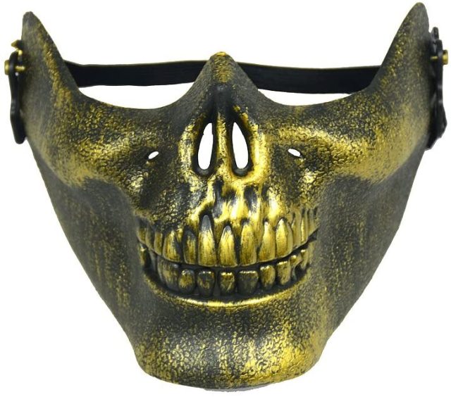 Skull Skeleton Half Face Protect Airsoft Mask For Halloween Decoration