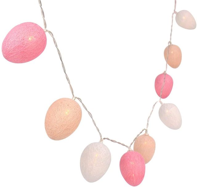 3M/10Ft 30 Pink Cotton Egg LED Easter Xmas Wedding Battery Operated String Fairy Light