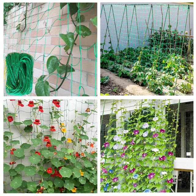 Garden Nylon Mesh Plant Support Trellis Netting Plant Climbing Net for Flower Fruits Vegetables Tomato Plants