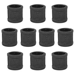 Pack of Pipe Fitting Coupling Malleable Cast Iron Wall Mount Industrial Steampunk Vintage Retro Style for DIY Project Furniture Shelf Bracket Decoration