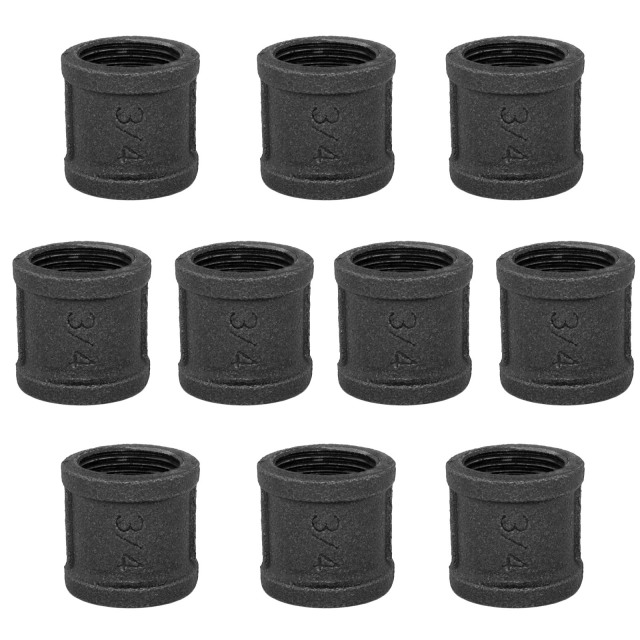 Pack of Pipe Fitting Coupling Malleable Cast Iron Wall Mount Industrial Steampunk Vintage Retro Style for DIY Project Furniture Shelf Bracket Decoration