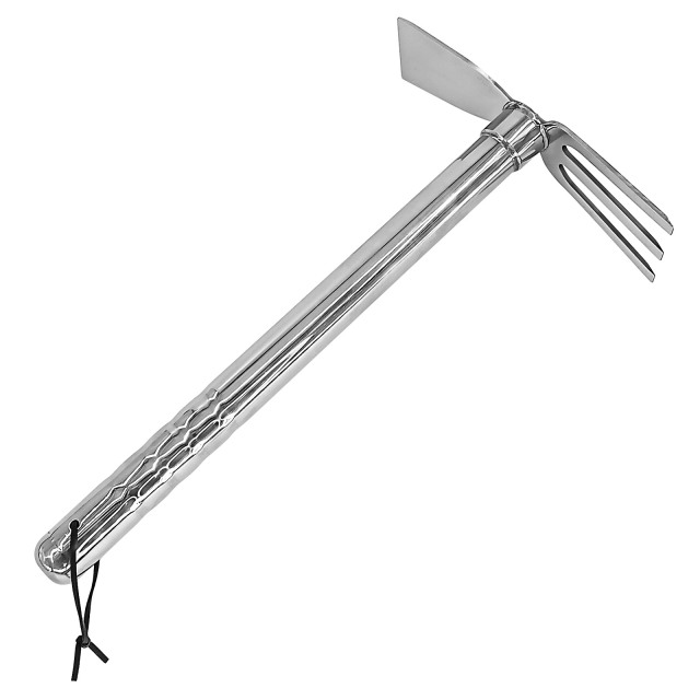 Stainless Steel Garden Hand Tools 15 Inch Multi-Purpose Weeding Hoe and Cultivating Fork