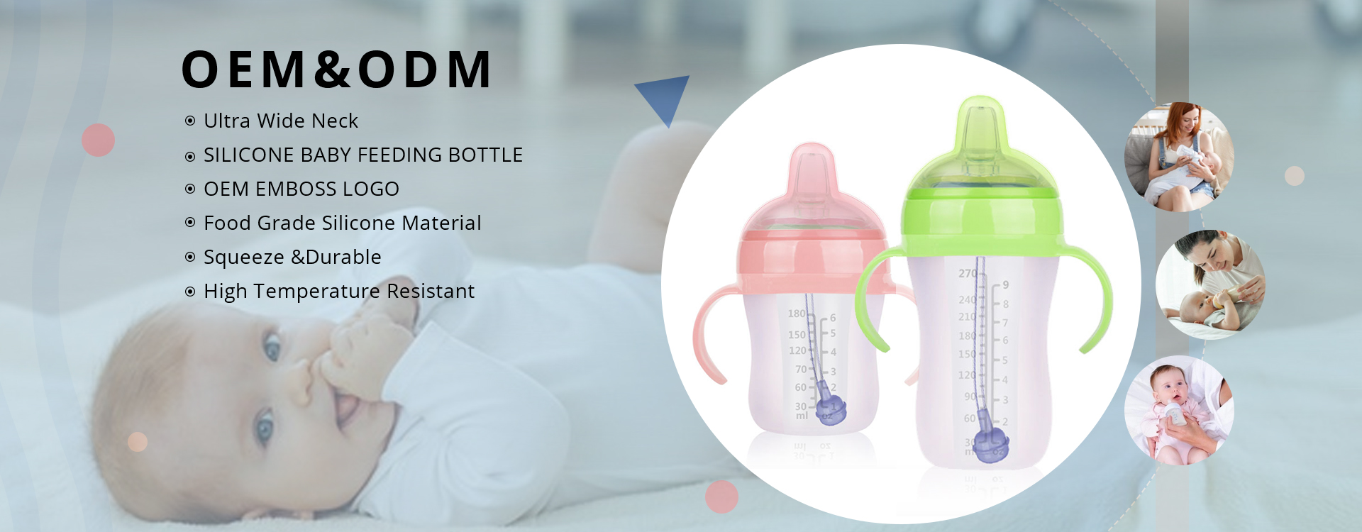 2 in1 Soft Silicone Baby Feeding Bottle