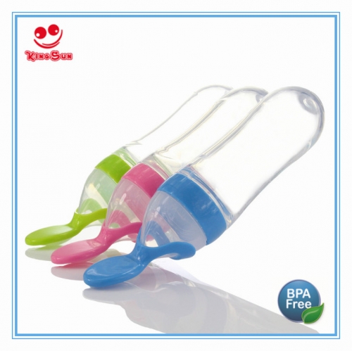 90ml Silicone Squeeze Feeder With Plasitc Spoon