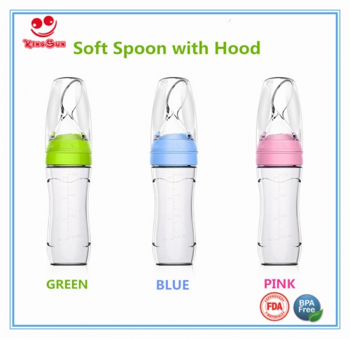 120ml Muti-functional Squeeze Silicone Spoon Feeder