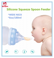 BPA Free 180ml Silicone Baby Bottle with Feeding Spoon