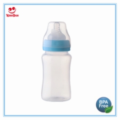 Food Grade Wide Neck Plastic Baby Feeding Bottle With Silicone Nipple