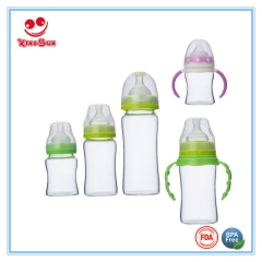 240ml Wide Neck Glass Baby Bottles with Handle
