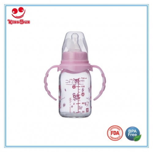 4oz/8oz Regular Neck Straight Shape Glass Baby Bottles