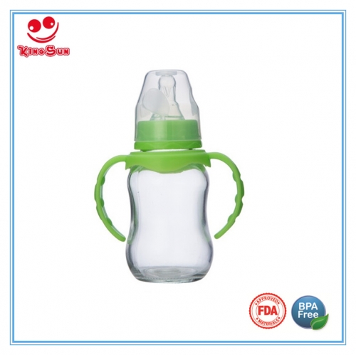 Arc Shaped Glass Baby Bottle for Newborns 4oz/8oz