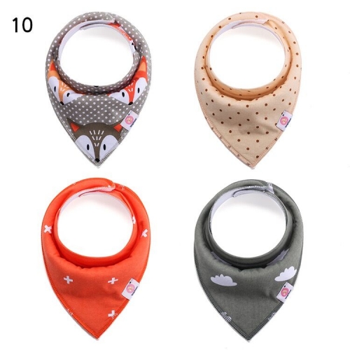 Double Layers 4PCS Packing Baby Cotton Bibs