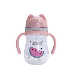 350ML Muti-function Plastic Cartoon Baby Drinking Water Bottle Training Cup