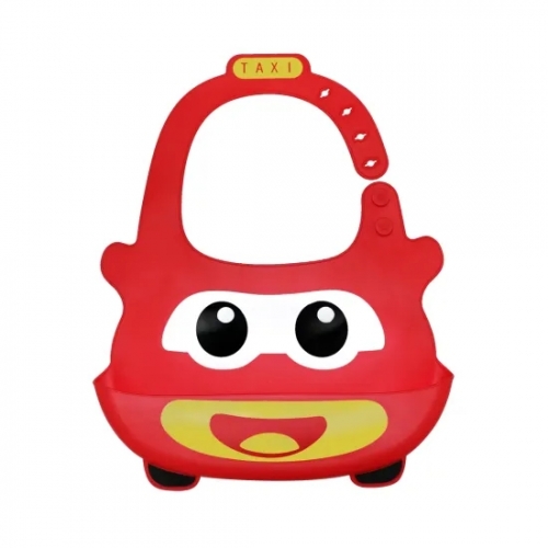 Fashion Mini Car Design Baby Silicone Bib