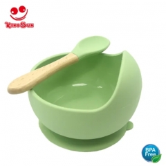 Food Grade Silicone Baby Feeding Suction Bowl with Spoon