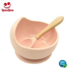 Food Grade Silicone Baby Feeding Suction Bowl with Spoon