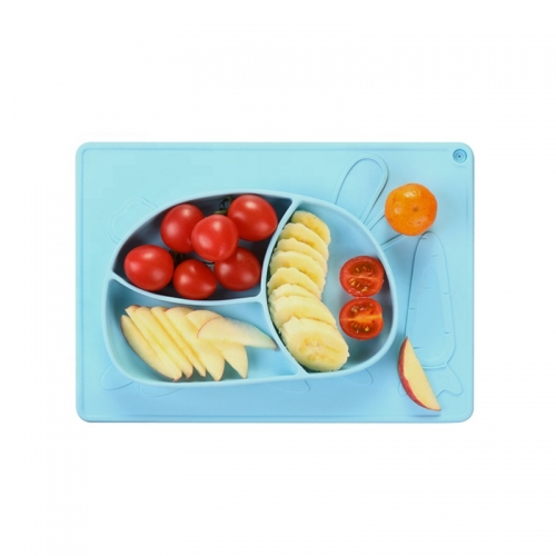 Microwave Safe Cartoon Silicone Plate for kids