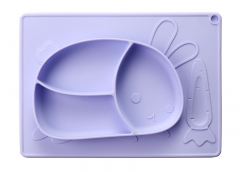 Microwave Safe Cartoon Silicone Plate for kids