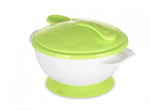 Plastic Baby Feeding Suction Bowls with Spoon