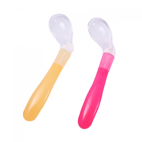 Curved Silicone Baby Training Spoon for Kids