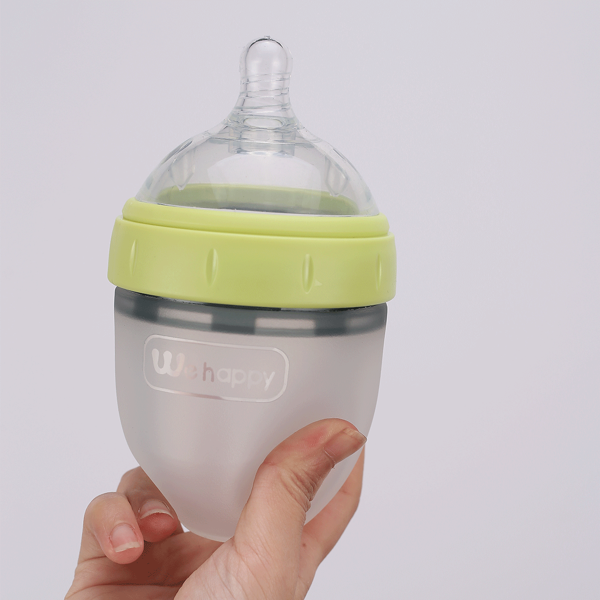 150ML Soft Squeeze Silicone Feeding Bottle with Silicone Nipple
