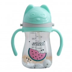 350ML Muti-function Plastic Cartoon Baby Drinking Water Bottle Training Cup