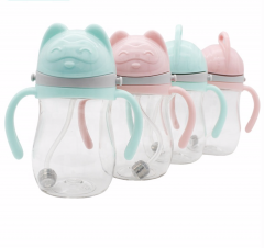 350ML Muti-function Plastic Cartoon Baby Drinking Water Bottle Training Cup