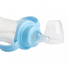 240ml Standard Neck Automatic Straw Baby Milk Bottle with Handles