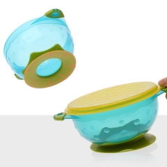 3pcs Colorful Baby Feeding Suction Bowls with Caps
