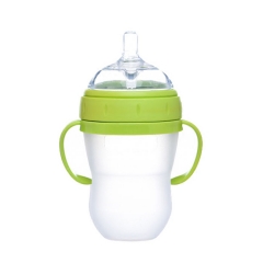 Super Wide Neck Baby Silicone Bottle for Babies from 0 to 24 months 8oz