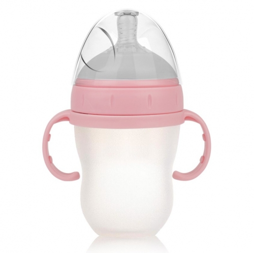 Super Wide Neck Baby Silicone Bottle for Babies from 0 to 24 months 8oz