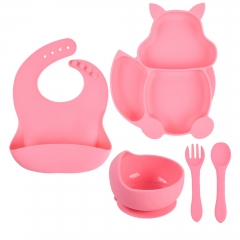 New Silicone Baby Feeding Plate Set