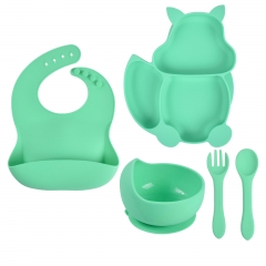 New Silicone Baby Feeding Plate Set