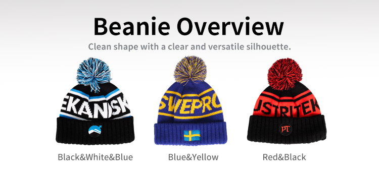 Jacquard Pom Cuff Beanie