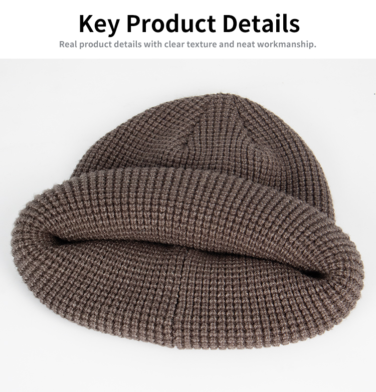 Chunky Waffle Knit Cuffed Beanie