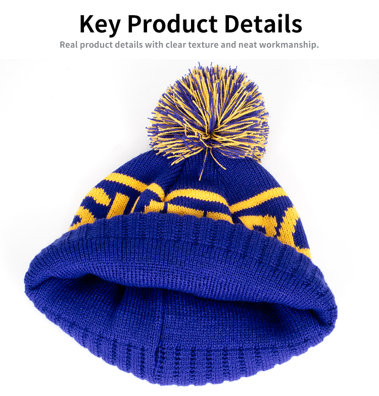 Jacquard Pom Cuff Beanie