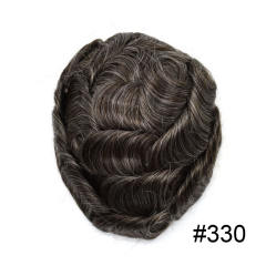 330% Dark Brown with 30% Synthetic Grey Hair