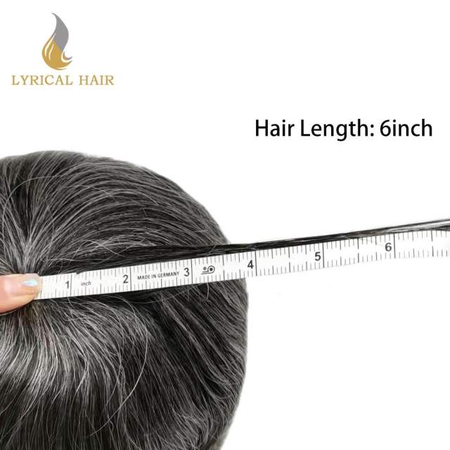 LYRICAL HAIR Mens Toupee Shop Mens Hairpiece Breathable Hair Replacement System Real Human Hair Mens Hair System French Lace Bleached Knots Natural Hairline