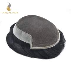 LYRICAL HAIR Mens Toupee Shop Mens Hairpiece Breathable Hair Replacement System Real Human Hair Mens Hair System French Lace Bleached Knots Natural Hairline