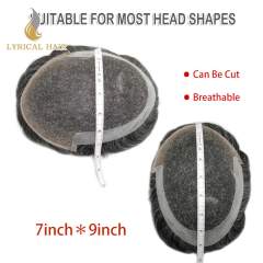LYRICA HAIR  French Lace Human Hair Mens Hair System Poly Coated At Sides Back Reforced Mens Toupee Slight Wave Shop Mens Human Hairpieces French Lace Front Natural Hairline