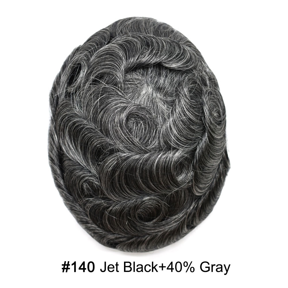 140# JET BLACK with 40% gray hair
