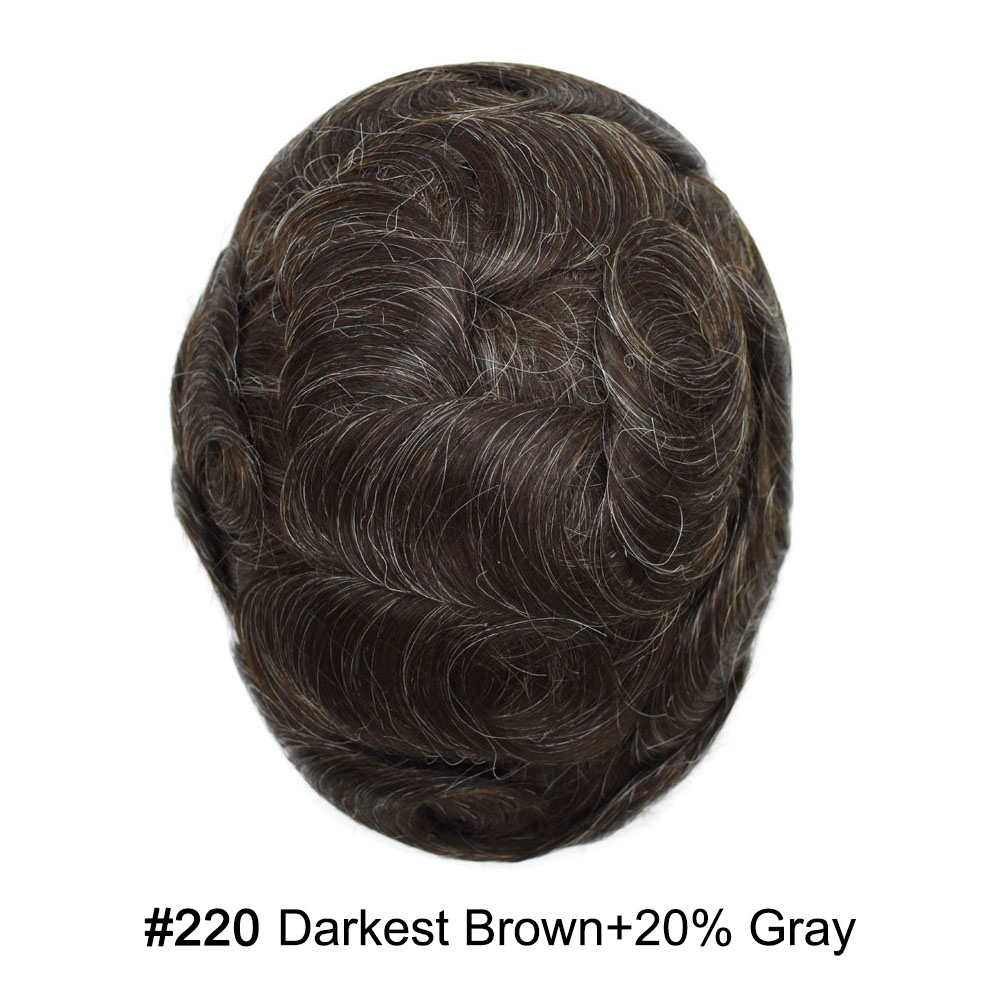 220# DARKEST BROWN with 20% gray hair