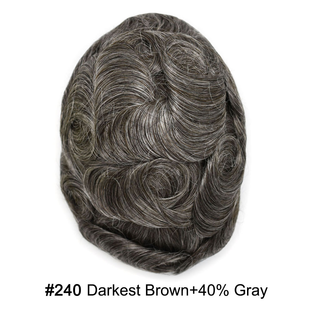 240# DARKEST BROWN with 40% gray hair