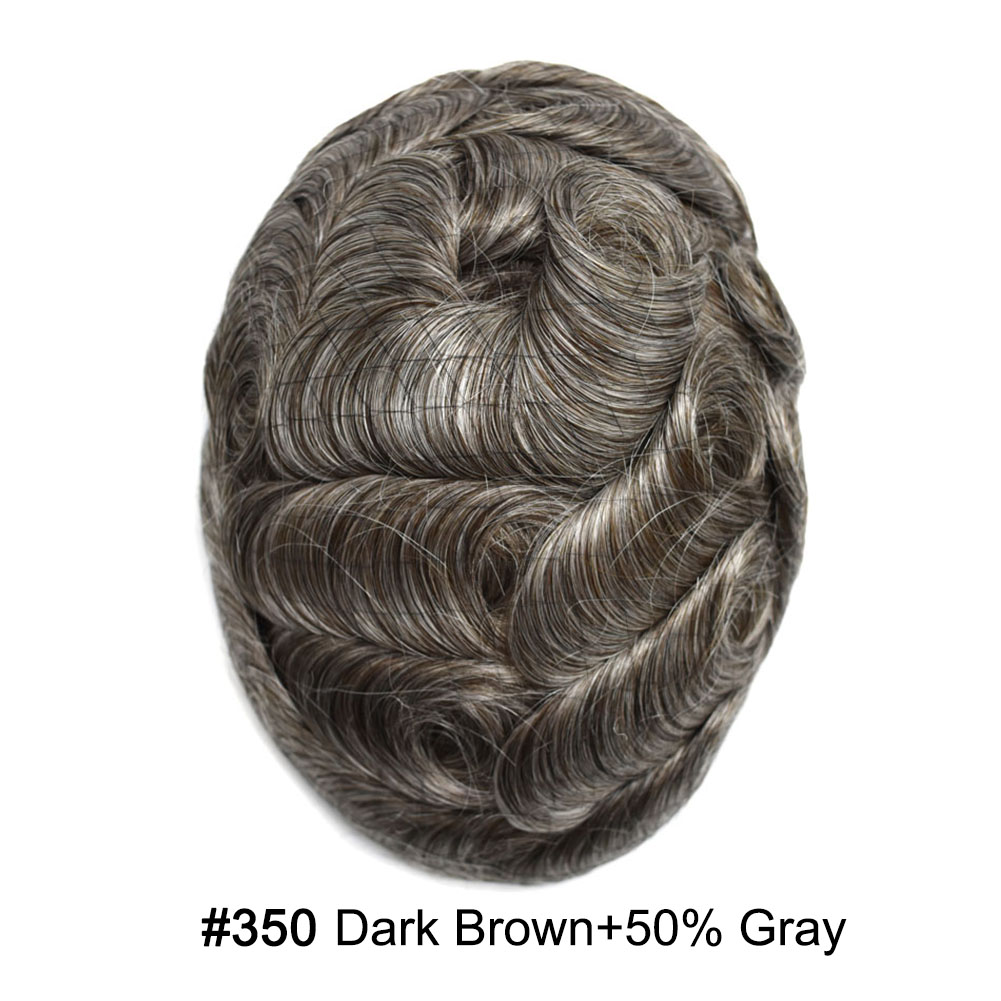 350 Dark Brown with 50%gray hair#