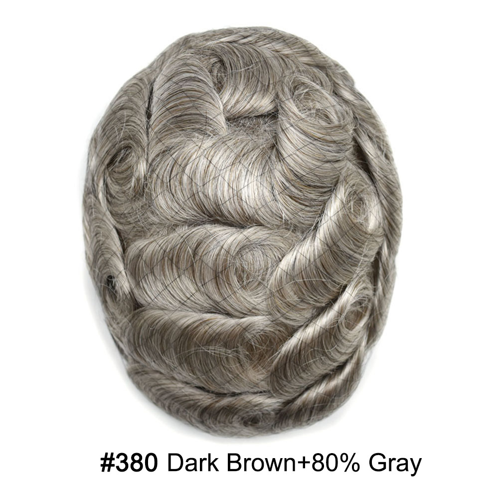 380 Dark Brown with 80%gray hair#