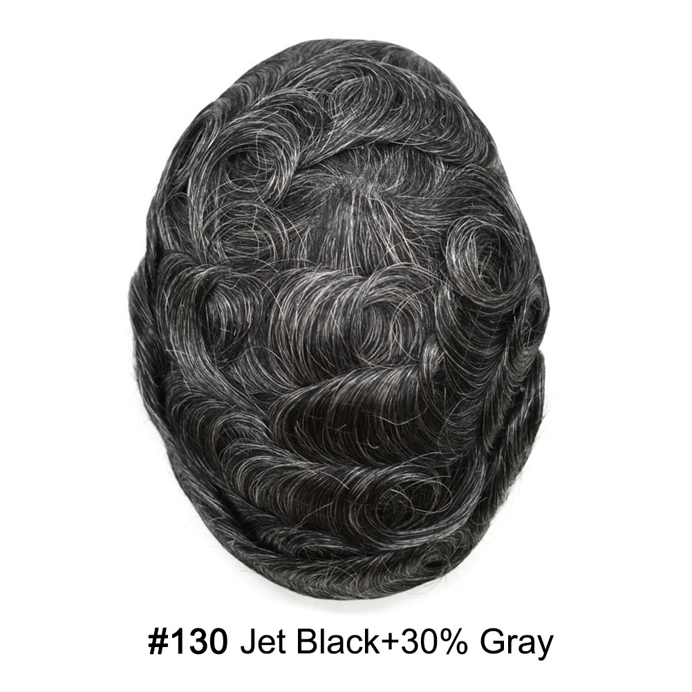 130# JET BLACK with 30% gray hair