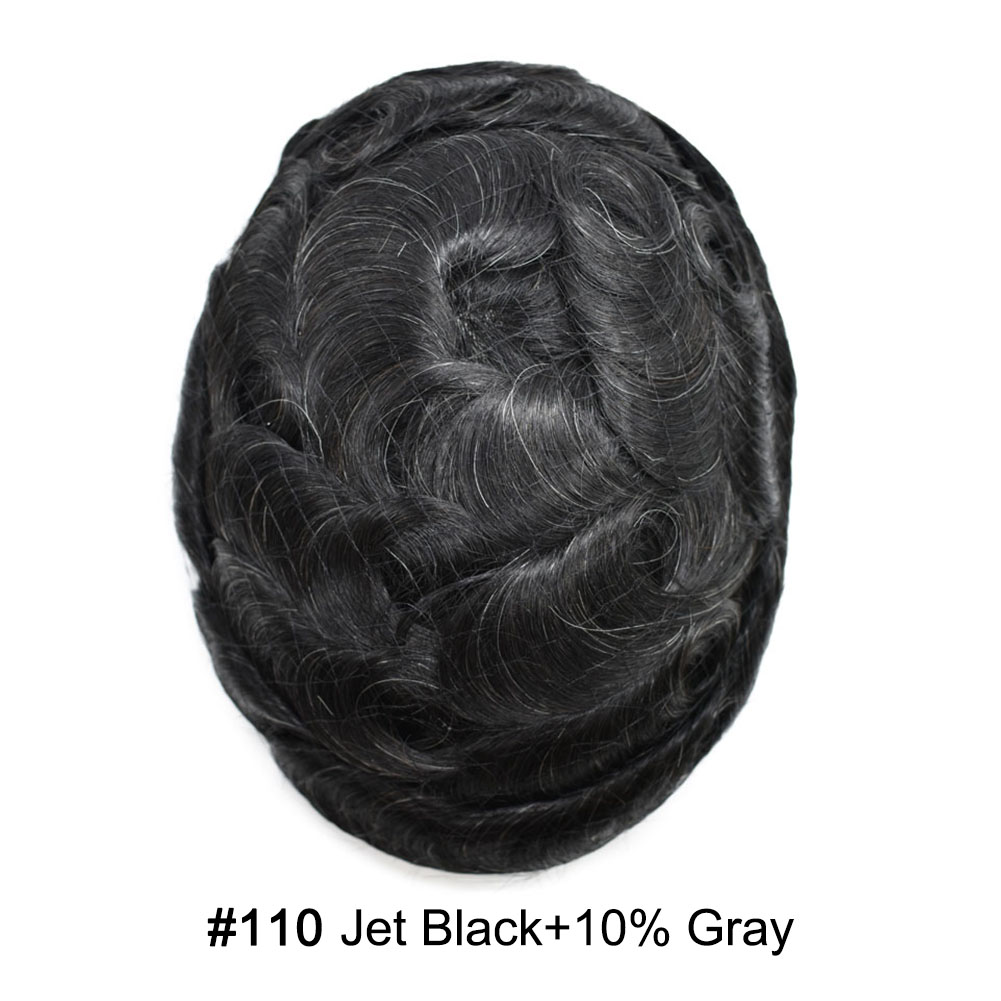 110# JET BLACK with 10% gray hair